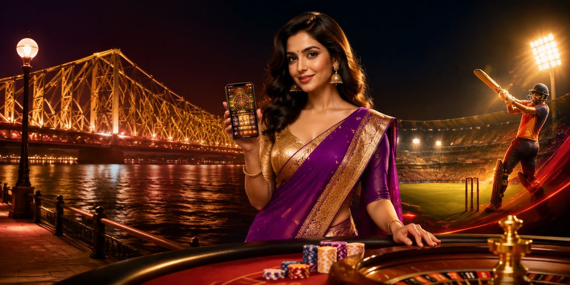 Bright promotional banner with IPL cricket betting in Kolkata
